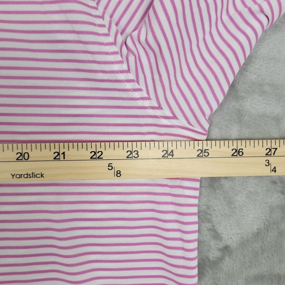Donald Ross Golf Polo Purple White Striped Performance Men's Large Logo (NWT) - Picture 6 of 8